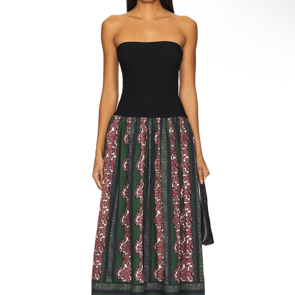 Cara Cara Black and Green Strapless Dress